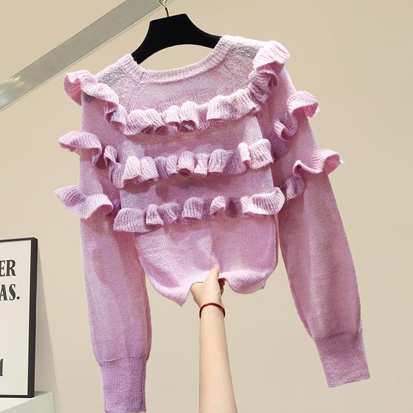 women's sweaters 2021 spring autumn women clothes solid color ruffles o neck female pullovers loose long sleeve knitted, White;black
women's sweaters 2021 spring autumn women clothes solid color ruffles o neck female pullovers loose long sleeve knitted, White;black