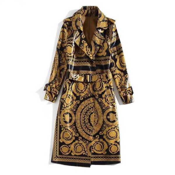 european and american women's clothing 2020 winter new style long sleeve lapel retro print fashionable bright face trench coat, Tan;black
european and american women's clothing 2020 winter new style long sleeve lapel retro print fashionable bright face trench coat, Tan;black