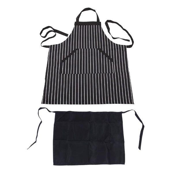 aprons 2 pcs black half apron ladies mens chefs waiter with pockets bar short waist solid 80x70cm & 60x40cm
aprons 2 pcs black half apron ladies mens chefs waiter with pockets bar short waist solid 80x70cm & 60x40cm