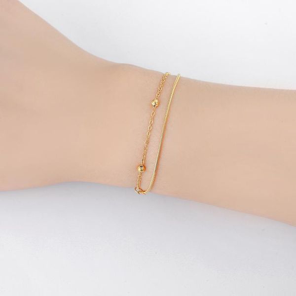 charm bracelets stainless steel layered bobble chain bracelet with ball snake collection double layer as woman gift, Golden;silver
charm bracelets stainless steel layered bobble chain bracelet with ball snake collection double layer as woman gift, Golden;silver