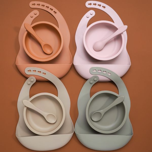 New Product Waterproof baby bibs Solid color Infant Saliva Towel Food Grade Silicone Toddler Plate and Feeding Spoon For Kids
New Product Waterproof baby bibs Solid color Infant Saliva Towel Food Grade Silicone Toddler Plate and Feeding Spoon For Kids