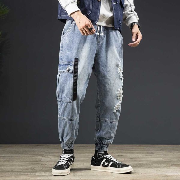 2021 new man load brem harem denim baggy pocket big hip hop pants casual male wear hallways e21k, Blue
2021 new man load brem harem denim baggy pocket big hip hop pants casual male wear hallways e21k, Blue