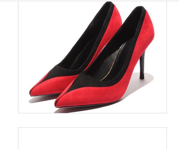 women's shoes in spring and autumn high fine heel pointed end suede @245, Black
women's shoes in spring and autumn high fine heel pointed end suede @245, Black