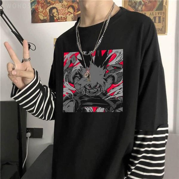 men's t-shirts my hero academia anime long sleeve t-shirt harajuku manga bakugou katsuki print summer streets all-match striped t shirt, White;black
men's t-shirts my hero academia anime long sleeve t-shirt harajuku manga bakugou katsuki print summer streets all-match striped t shirt, White;black