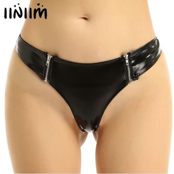 womens lingerie panties shiny leather bikini briefs low rise front zipper thong underwear underpants for rave pole clubwear, Black;pink
womens lingerie panties shiny leather bikini briefs low rise front zipper thong underwear underpants for rave pole clubwear, Black;pink