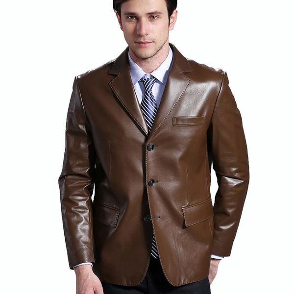 men's leather & faux autumn male handsome 100% d sheepskin real natural genuine suit collar black brown slim jacket clothing
men's leather & faux autumn male handsome 100% d sheepskin real natural genuine suit collar black brown slim jacket clothing