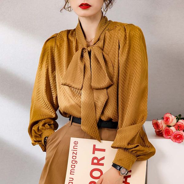 2021 new long-sleeved silk shirt womens fall/spring design sense niche shirt retro jacquard lantern sleeve top, White
2021 new long-sleeved silk shirt womens fall/spring design sense niche shirt retro jacquard lantern sleeve top, White