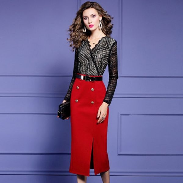 2021 new office lady slim solid autumn spring dress women's v-neck print stitching split professional patchwork skirt with belt 01cc, Black;gray
2021 new office lady slim solid autumn spring dress women's v-neck print stitching split professional patchwork skirt with belt 01cc, Black;gray