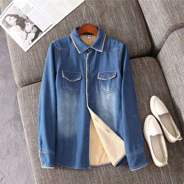 2021autumn and winter of 2019 korean fashion versatile plush denim women's loose warm shirt, Black;brown
2021autumn and winter of 2019 korean fashion versatile plush denim women's loose warm shirt, Black;brown
