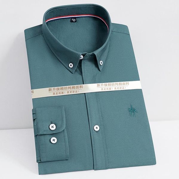 men's dress shirts oxford man pure cotton embroidered horse casual pocketless design solid social camisas slim fit business men clothe, White;black
men's dress shirts oxford man pure cotton embroidered horse casual pocketless design solid social camisas slim fit business men clothe, White;black
