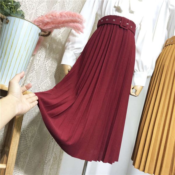 solid color organ pleated autumn and winter women's middle length high belt a-line long skirt swing, Black;gray
solid color organ pleated autumn and winter women's middle length high belt a-line long skirt swing, Black;gray