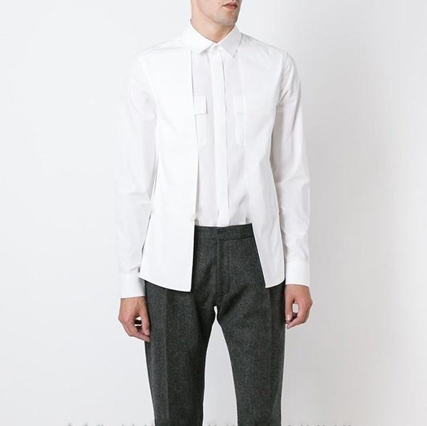 men's casual shirts summer fashion personalized customization fake two-piece spliced slim cotton shirt, White;black
men's casual shirts summer fashion personalized customization fake two-piece spliced slim cotton shirt, White;black