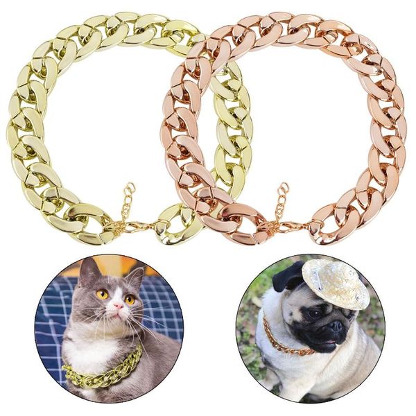 2021 new fashion pet dog necklace collars thick gold chain plated plastic identified safety collar puppy dogs supplies
2021 new fashion pet dog necklace collars thick gold chain plated plastic identified safety collar puppy dogs supplies