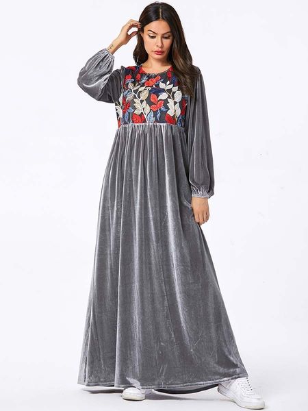 size winter dress flower embroidery women grey sleeve occasional velvet balance maxi elegant dresses ta9102 1cba, Black;gray
size winter dress flower embroidery women grey sleeve occasional velvet balance maxi elegant dresses ta9102 1cba, Black;gray