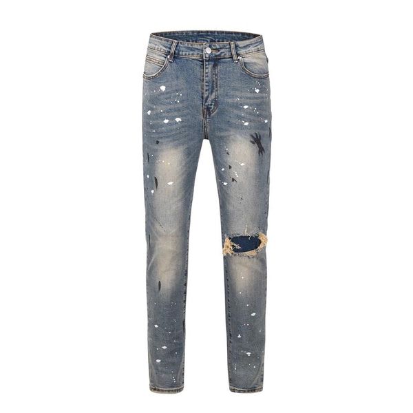 men's jeans england street style slim splash-ink vintage ripped pencil pants chic casual hip hop 2021 straight, Blue
men's jeans england street style slim splash-ink vintage ripped pencil pants chic casual hip hop 2021 straight, Blue