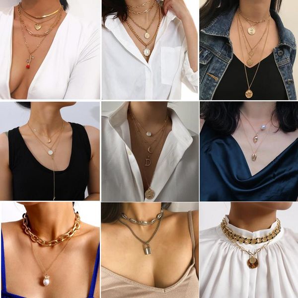 pendant necklaces trendy metal coin cross butterfly punk design multi-layer long chain necklace for women jewelry gifts, Silver
pendant necklaces trendy metal coin cross butterfly punk design multi-layer long chain necklace for women jewelry gifts, Silver