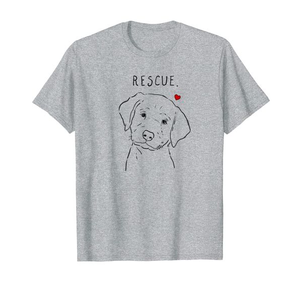 rescue lab shirt, rescue dog t-shirt, labrador drawing, White;black