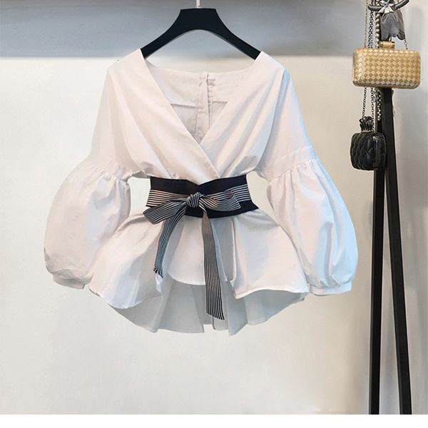spring mode and autumn striped big size of women summer new waist bow horn drooling shirt z93j, White
spring mode and autumn striped big size of women summer new waist bow horn drooling shirt z93j, White