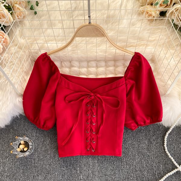 2021 autumn women's drawstring blouse elegant v-neck sleeve short female red/yellow/black/white shirts fashion blusas pvva, Blue
2021 autumn women's drawstring blouse elegant v-neck sleeve short female red/yellow/black/white shirts fashion blusas pvva, Blue