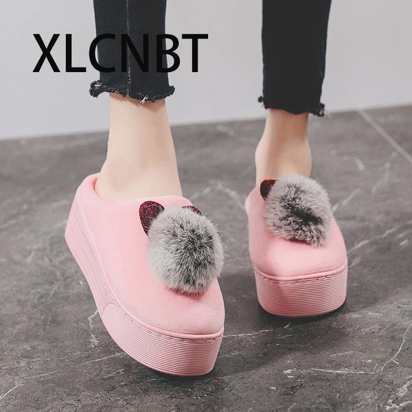 slippers furry slipper winter women lovely females high heel thick sole non slip cotton keep warm shoes, Black
slippers furry slipper winter women lovely females high heel thick sole non slip cotton keep warm shoes, Black
