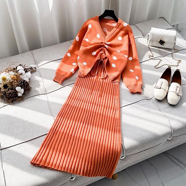 plus size tracksuits women autumn winter knitting two piece set fashion long sleeve drawstring polka dot + sweater vest dress suits, Black
plus size tracksuits women autumn winter knitting two piece set fashion long sleeve drawstring polka dot + sweater vest dress suits, Black