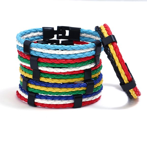 bangles bracelet straight flag multinational commemorative fan woven pu leather, Black
bangles bracelet straight flag multinational commemorative fan woven pu leather, Black