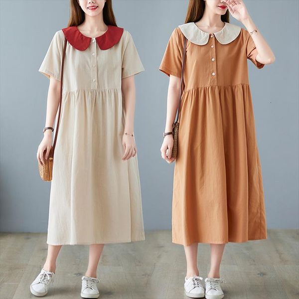 arrival cotton linen fashion women dress summer korea style peter pan collar lovely girls chic casual midi, Black;gray
arrival cotton linen fashion women dress summer korea style peter pan collar lovely girls chic casual midi, Black;gray