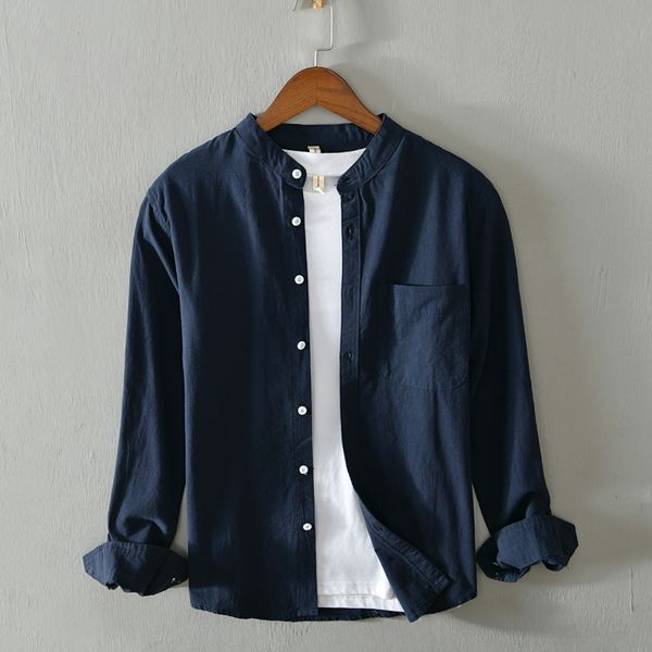 2021 new 100% cotton long sleeve fashion shirt casual solid shirts for men comfortable stand collar shits male overhemd camisa bmt7, White;black
2021 new 100% cotton long sleeve fashion shirt casual solid shirts for men comfortable stand collar shits male overhemd camisa bmt7, White;black