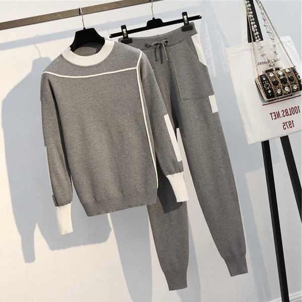 women sweater suit and sets knitted sweaters pants 2pcs track suits woman casual trousers+jumper clothing set 210601, White
women sweater suit and sets knitted sweaters pants 2pcs track suits woman casual trousers+jumper clothing set 210601, White