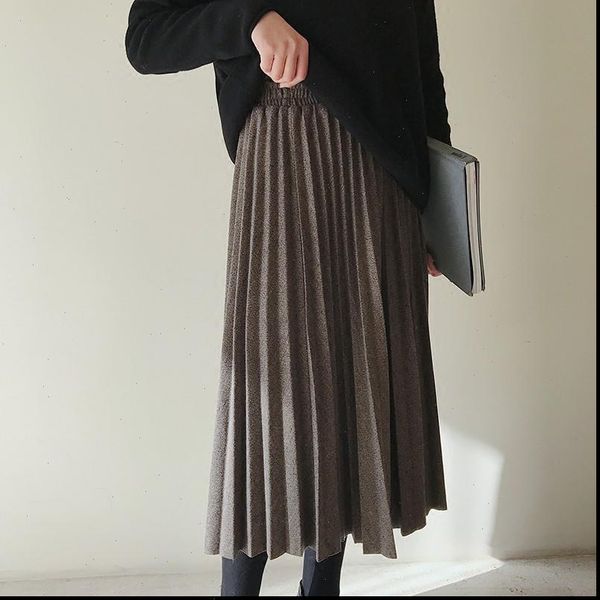 winter blend long pleated a line skirts autumn high waisted japan style warm mid calf long skirts khaki gray, Black
winter blend long pleated a line skirts autumn high waisted japan style warm mid calf long skirts khaki gray, Black