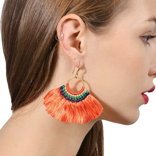 jewelry national style exaggerated handmade multicolor fan-shaped women's earrings b0539, Silver
jewelry national style exaggerated handmade multicolor fan-shaped women's earrings b0539, Silver