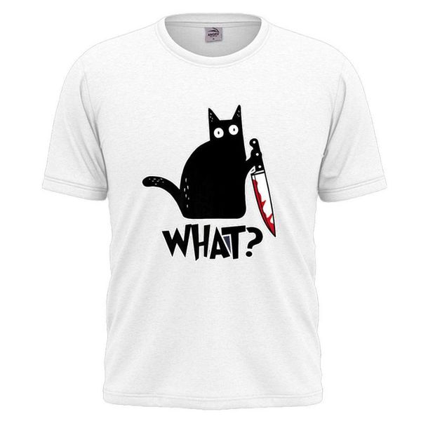 men's t-shirts retro cat and knife t-shirt women's general street clothing wear, White;black
men's t-shirts retro cat and knife t-shirt women's general street clothing wear, White;black