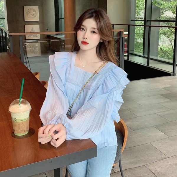 women's blouses & shirts spring 2021 chiffon baby shirt with loose, thin and sweet ruffle, square collar bubble sleeve, White
women's blouses & shirts spring 2021 chiffon baby shirt with loose, thin and sweet ruffle, square collar bubble sleeve, White