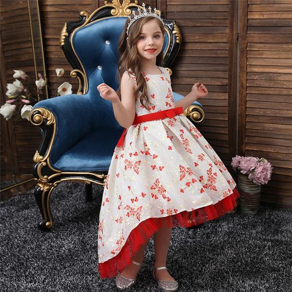 girl's dresses girls dress lace embroidery elegant princess children party wedding communion gown kids for birthday, Red;yellow
girl's dresses girls dress lace embroidery elegant princess children party wedding communion gown kids for birthday, Red;yellow
