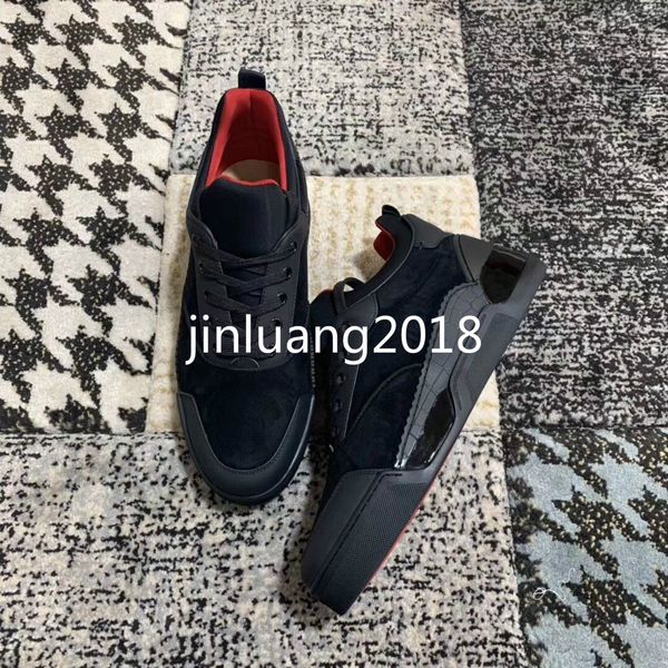 brand-new black suede leather sneakers red bottom aurelien flats luxury designer men's trainer lace up red sole outdoor sports casual w
brand-new black suede leather sneakers red bottom aurelien flats luxury designer men's trainer lace up red sole outdoor sports casual w