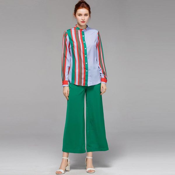 women's tracksuits wholesale print summer suits long sleeve strip contrast color + green loose pant women sets, Gray
women's tracksuits wholesale print summer suits long sleeve strip contrast color + green loose pant women sets, Gray