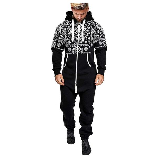 men's pants autumn&winter printed jumpsuit long sleeved drawstring hooded sweatshirt trousers playsuit casual zipper, Black
men's pants autumn&winter printed jumpsuit long sleeved drawstring hooded sweatshirt trousers playsuit casual zipper, Black
