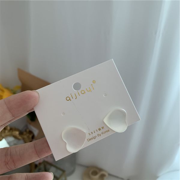hbp little fresh love 2021 new fashion korean temperament simple transparent acrylic girl earrings, Silver