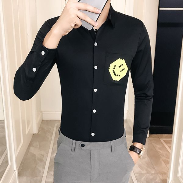 printing smiley of men dressed casual fine fitting long-sleeve shirts club work men's clothes male social streetwear o6n5, White;black
printing smiley of men dressed casual fine fitting long-sleeve shirts club work men's clothes male social streetwear o6n5, White;black