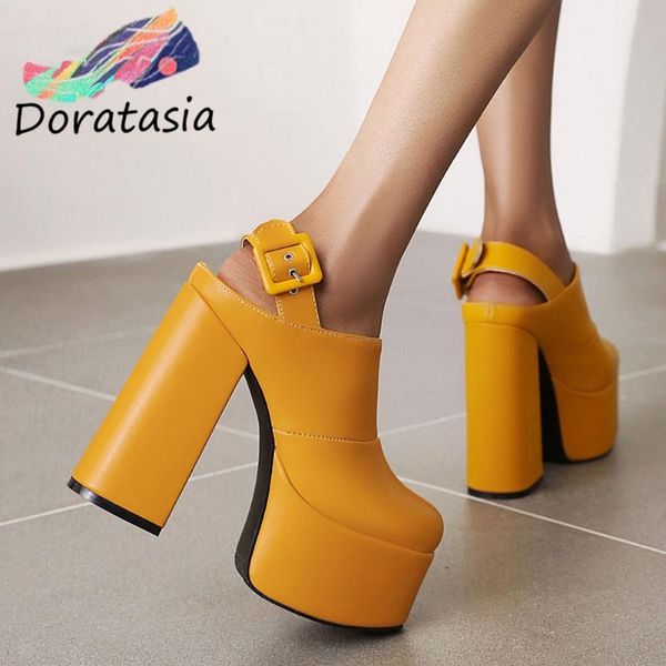 sandals doratasia women cover toe back strap block heel shoes brand super high heels platform summer, Black
sandals doratasia women cover toe back strap block heel shoes brand super high heels platform summer, Black