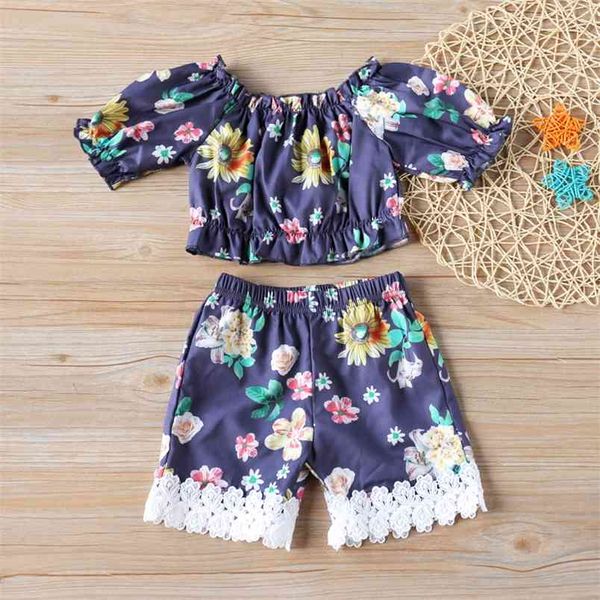 girls set summer flower short sleeve+lace edge shorts 2pcs clothing suit kids children clothes 210528, White
girls set summer flower short sleeve+lace edge shorts 2pcs clothing suit kids children clothes 210528, White