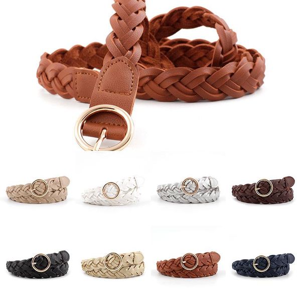 belts women belt decorative thin pu leather braided jeans dress waistband round gold pin buckle 110cm knitted casual solid color, Black;brown
belts women belt decorative thin pu leather braided jeans dress waistband round gold pin buckle 110cm knitted casual solid color, Black;brown