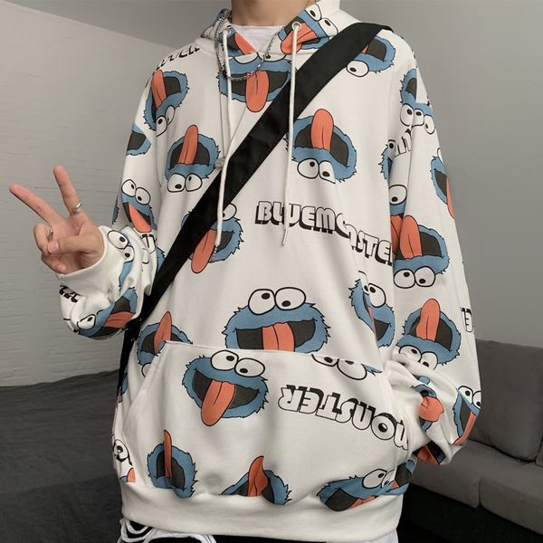 women's hoodies & sweatshirts plus size hoodie harajuku bf wind jacket anime cartoon monster language velvet sweatshirt retro woman swe, Black
women's hoodies & sweatshirts plus size hoodie harajuku bf wind jacket anime cartoon monster language velvet sweatshirt retro woman swe, Black