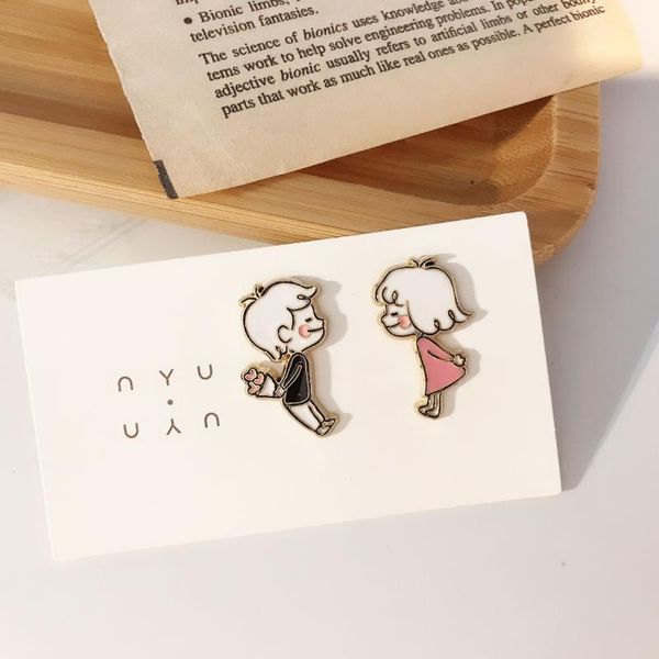 pins, brooches 2 pcs/set fashion cartoon boy girl brooch accessories simple couple pins badge collar jewelry, Gray
pins, brooches 2 pcs/set fashion cartoon boy girl brooch accessories simple couple pins badge collar jewelry, Gray