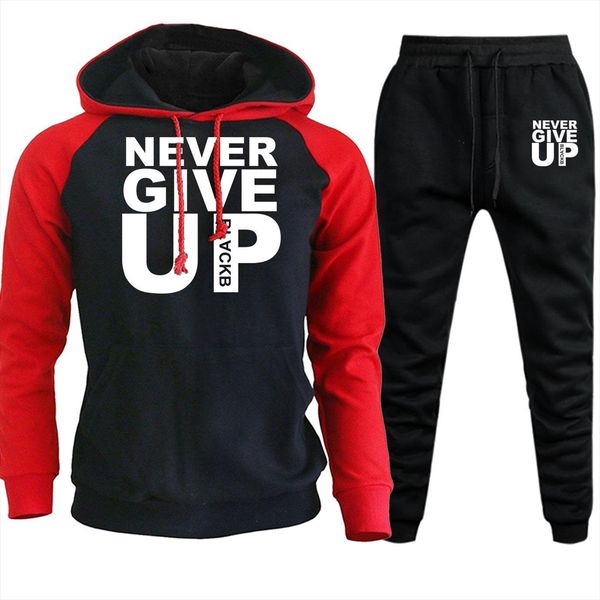 never give up funny print mens tracksuits sportswear raglan hooded autumn winter casual pullover suit male hoodies pants 2 piece, Gray
never give up funny print mens tracksuits sportswear raglan hooded autumn winter casual pullover suit male hoodies pants 2 piece, Gray