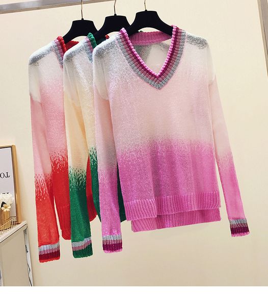 loose casual shirt with low-cut female v spring new knit thin all combining women's jumpers z2mt, White;black
loose casual shirt with low-cut female v spring new knit thin all combining women's jumpers z2mt, White;black