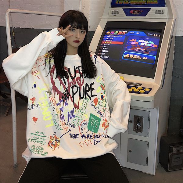 2021 hip hop outono moda graffiti impresso hoodies feminino high street harajuku manga comprida pulver kzk4, Black
2021 hip hop outono moda graffiti impresso hoodies feminino high street harajuku manga comprida pulver kzk4, Black