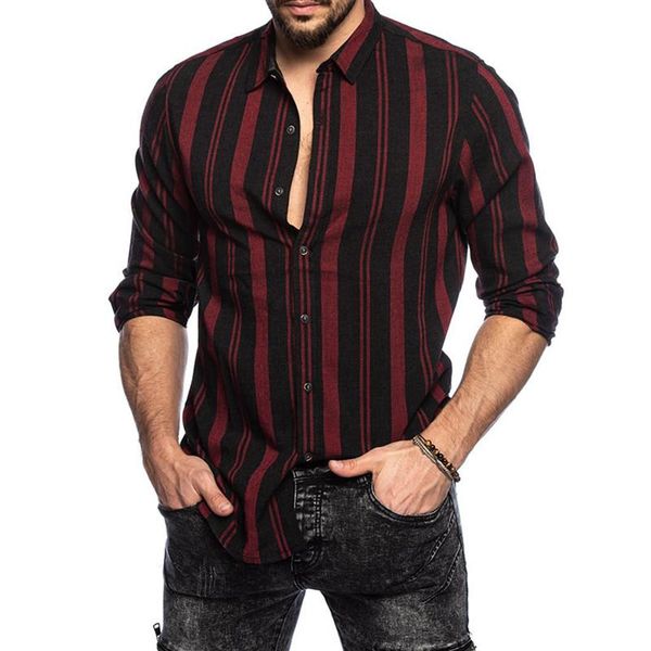 men's casual shirts selling product in 2021 spring summer striped shirt slim multicolor lapel wild long-sleeved camisa clothing, White;black
men's casual shirts selling product in 2021 spring summer striped shirt slim multicolor lapel wild long-sleeved camisa clothing, White;black
