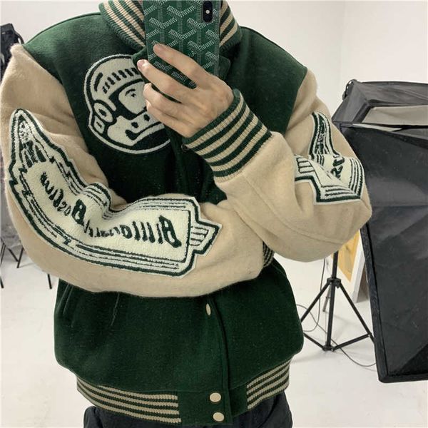 2021 new bbc kenijima astronaut retro sports wool cotton jacket baseball uniform q0901, Black
2021 new bbc kenijima astronaut retro sports wool cotton jacket baseball uniform q0901, Black