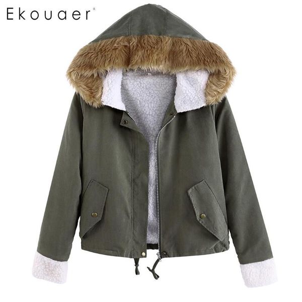 women's jackets women winter warm coat short army green button belt faux fur collar hooded jacket female solid coats outwear, Black;brown
women's jackets women winter warm coat short army green button belt faux fur collar hooded jacket female solid coats outwear, Black;brown